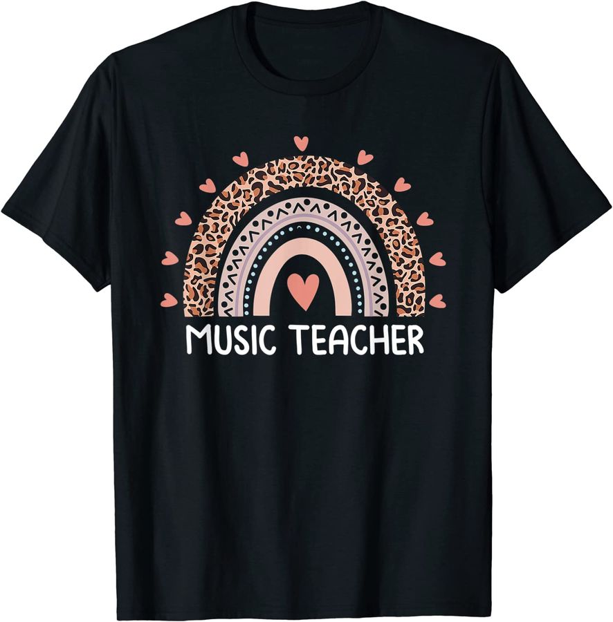 Leopard Cute Rainbow Music Teacher Back To School Supplies_1