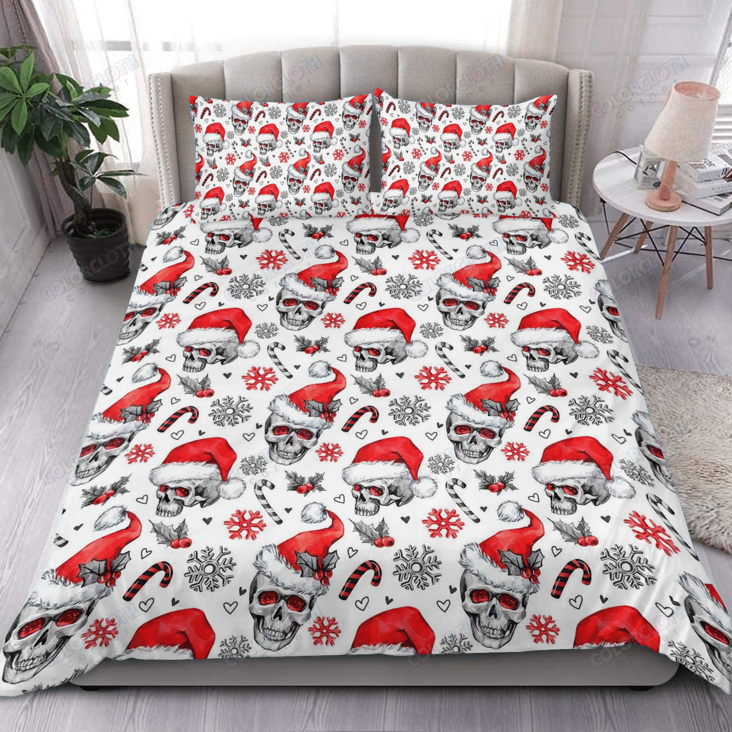 Lets Christmas With Skull Bedding Set