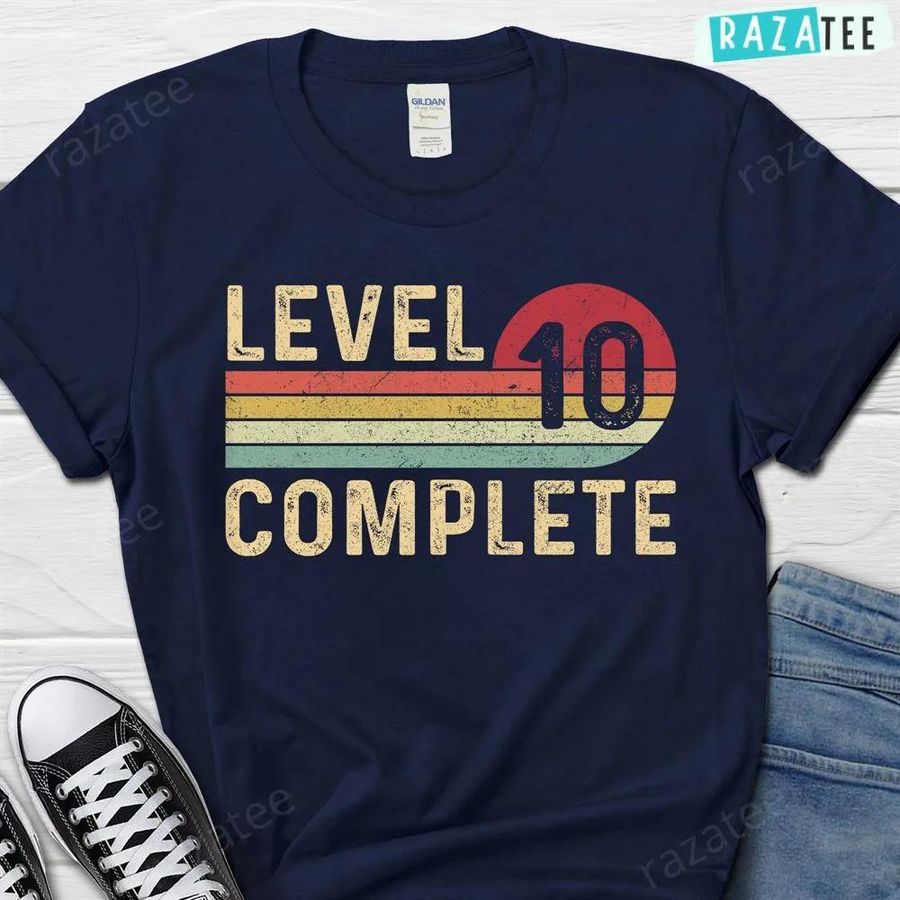Level 10 Complete Gift For Husbnad Shirt, Ten Year Anniversary Gift, 10 Year Married Shirt, 10th Year Wedding Anniversary Gift For Husband