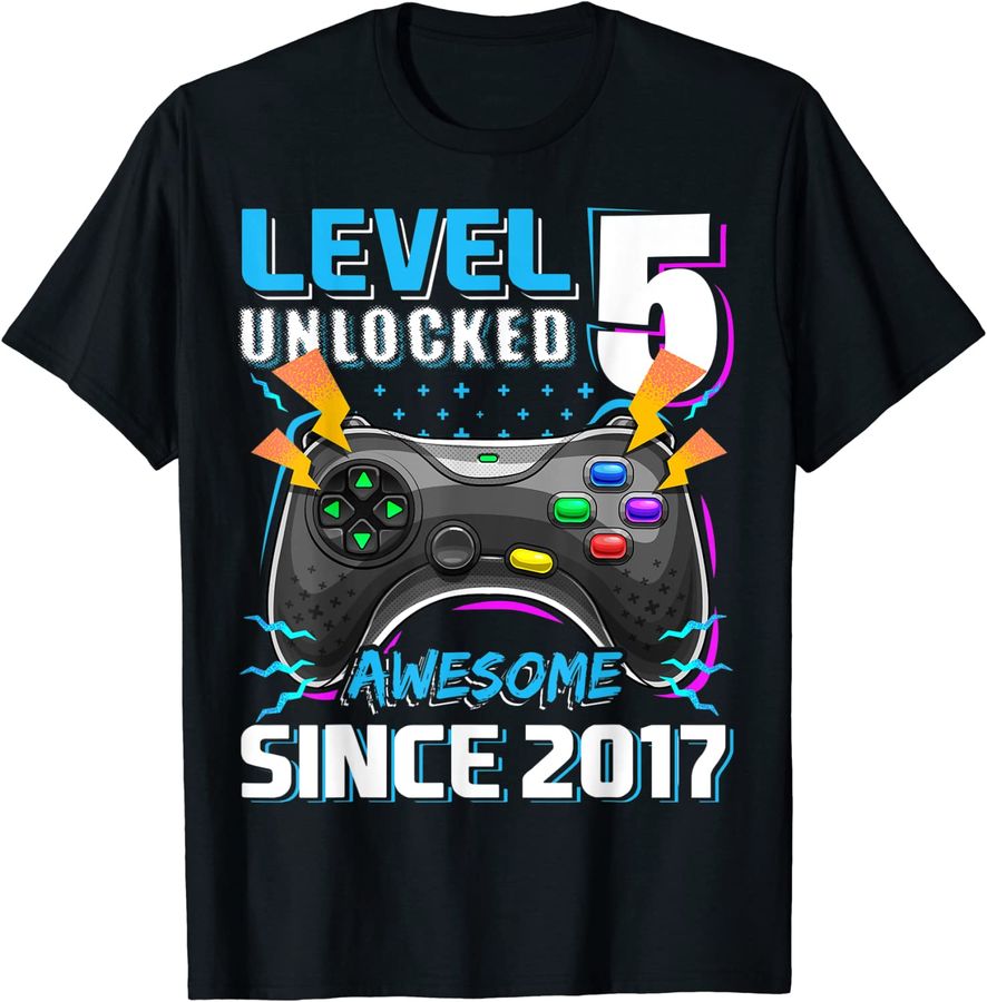 Level 5 Unlocked Awesome 2017 Video Game 5th Birthday_1