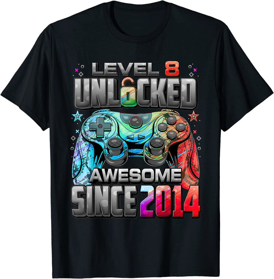 Level 8 Unlocked Awesome Since 2014 8th Birthday Gaming_6