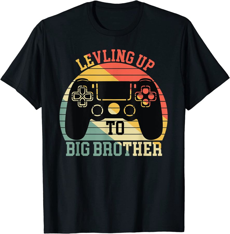 Leveling up to Big Brother funny gamer vintage kids men