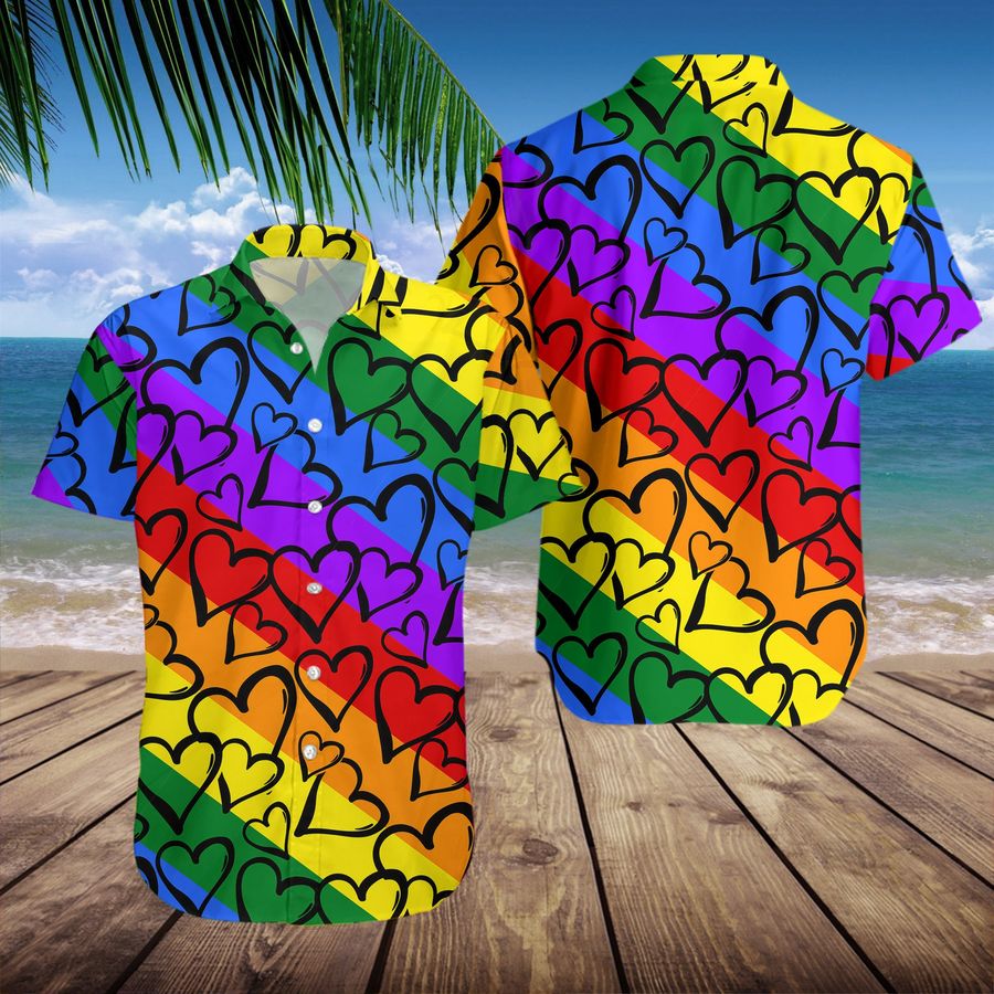 LGBT Couple Hawaiian Shirt, Pride Rights BLM Rights Hawaiian Shirt, Pride Button,LGBT Hawaiian Shirt and Short