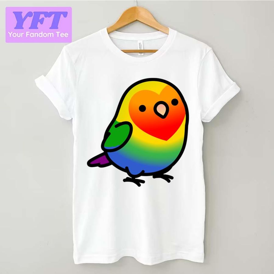 Lgbt+ Gay Pride Lovebird Parrot Trending Art Unisex T-Shirt