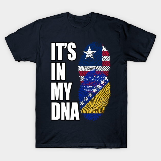 Liberian And Bosnian Mix Heritage DNA Flag T-shirt, Hoodie, SweatShirt, Long Sleeve