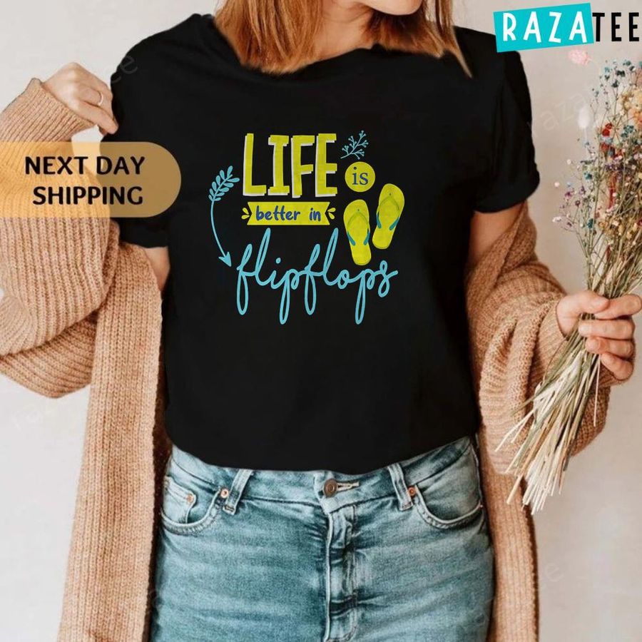 Life is better in flip flops Beach Premium T-Shirt