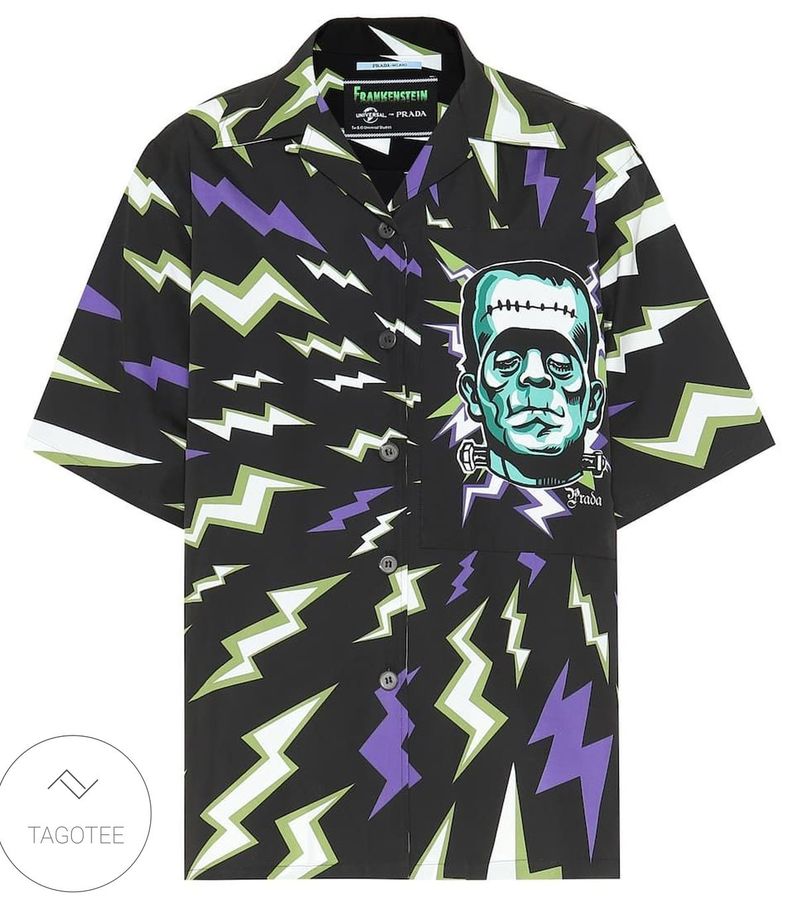 Lightning Bolt Head Print Hawaiian Shirt