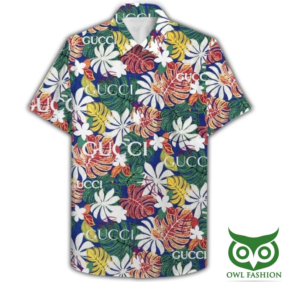 Limited Edition Gucci Colorful Flowers Hawaiian Shirt Shorts