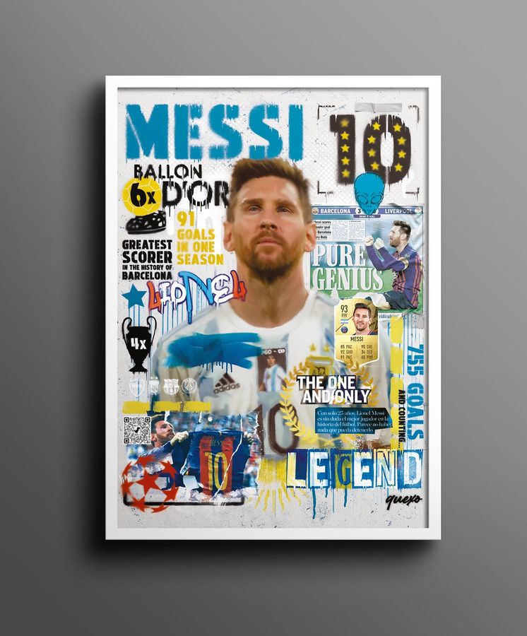 Lionel Messi Poster, Sports Wall Art, Gift for boyfriend, Mens Gift, Contemporary Wall Decor, Football, Paris Saint-Germain, Argentina