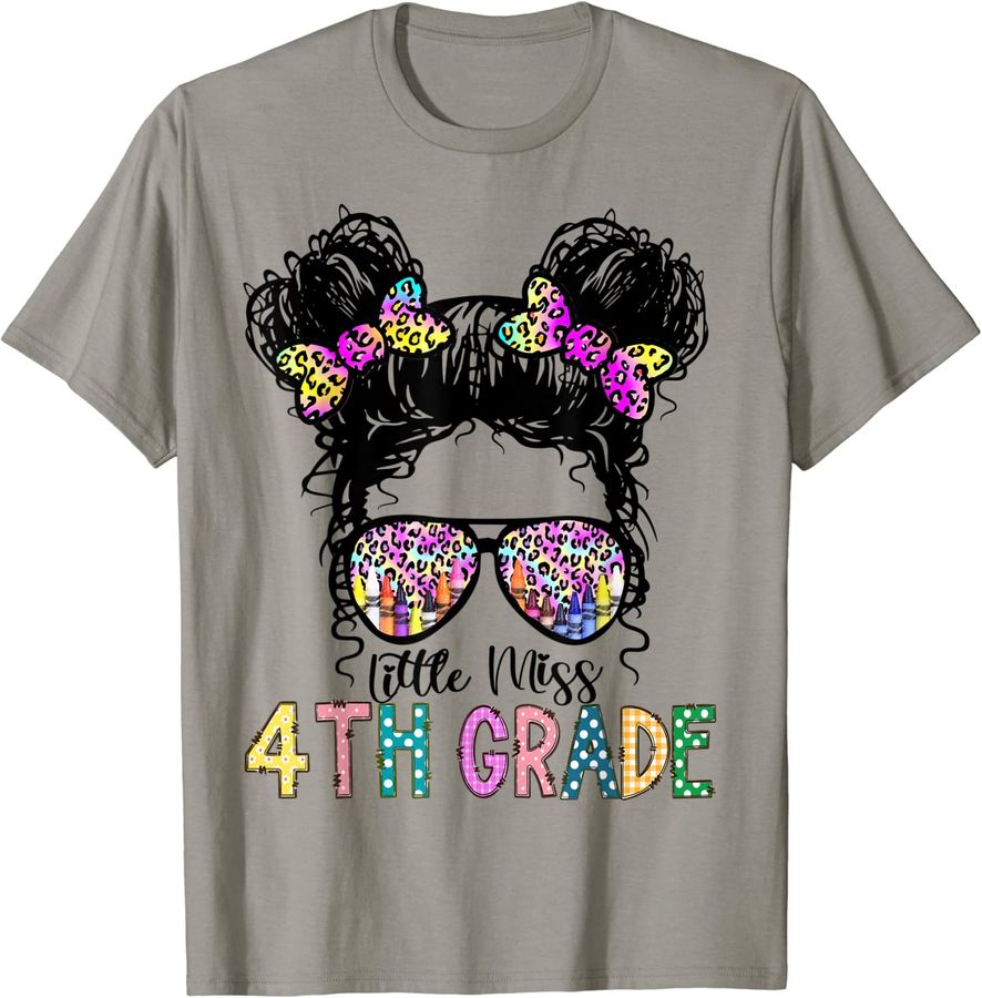 Little Miss Fourth Grade Girl Back To School Shirt 4th Grade