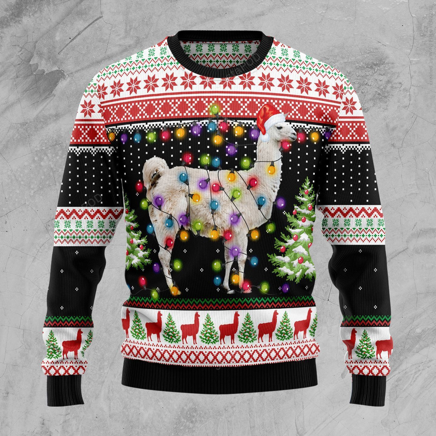 Llama Hit That Ugly Christmas Sweater All Over Print Sweatshirt