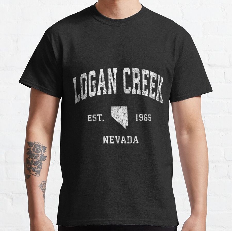 Logan Creek Nevada NV Vintage Athletic Sports Design Premium  Classic T-Shirt