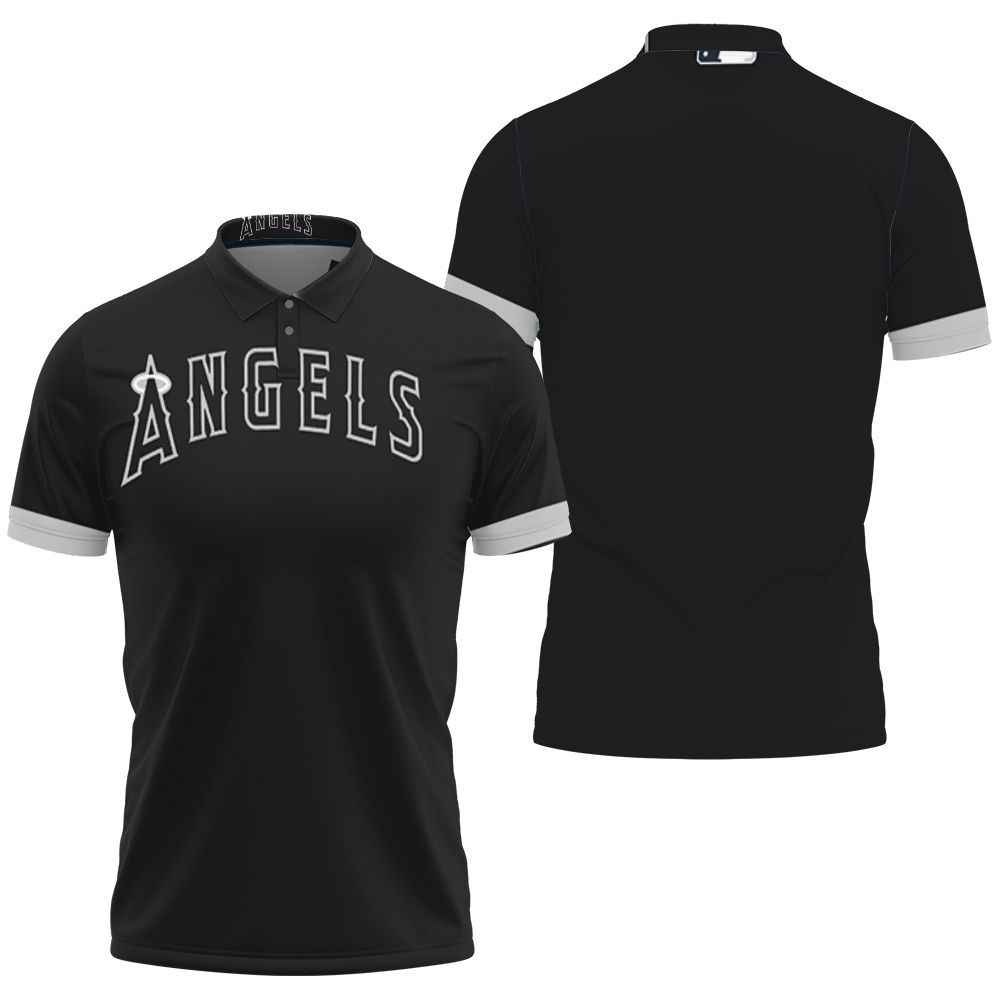 Los Angeles Angels Black 2019 Jersey Inspired Style Polo Shirt All Over Print Shirt 3d T-shirt
