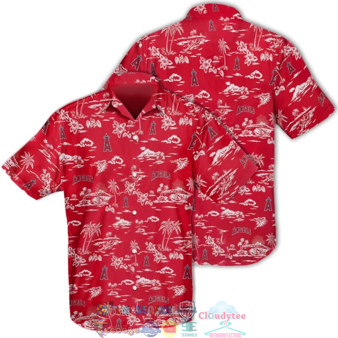 Los Angeles Angels MLB Hibiscus Palm Tree Hawaiian Shirt – Saleoff