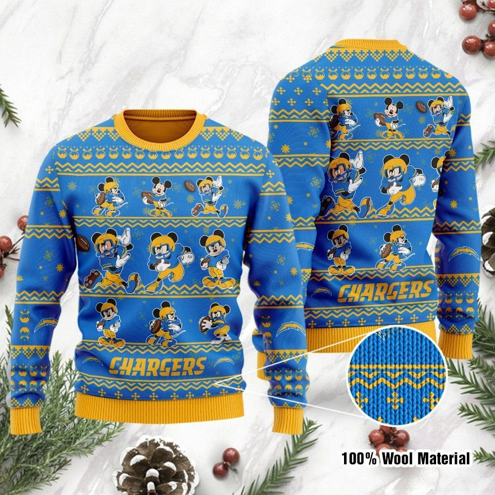 Los Angeles Chargers Mickey Mouse Ugly Christmas Sweater Ugly Sweater