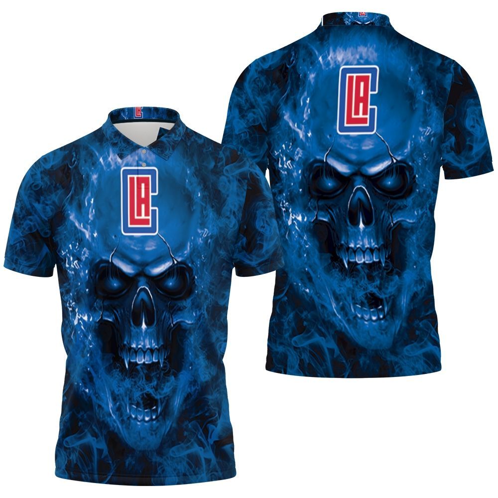 Los Angeles Clippers Nba Fans Skull Polo Shirt All Over Print Shirt 3d T-shirt