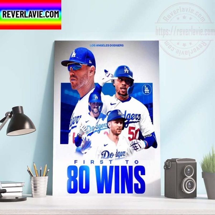 Los Angeles Dodgers First To 80 Wins Home Decor Poster Canvas