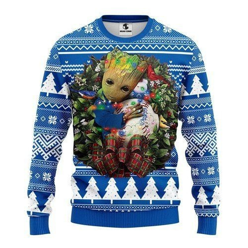 Los Angeles Dodgers Groot Hug For Unisex Ugly Christmas Sweater