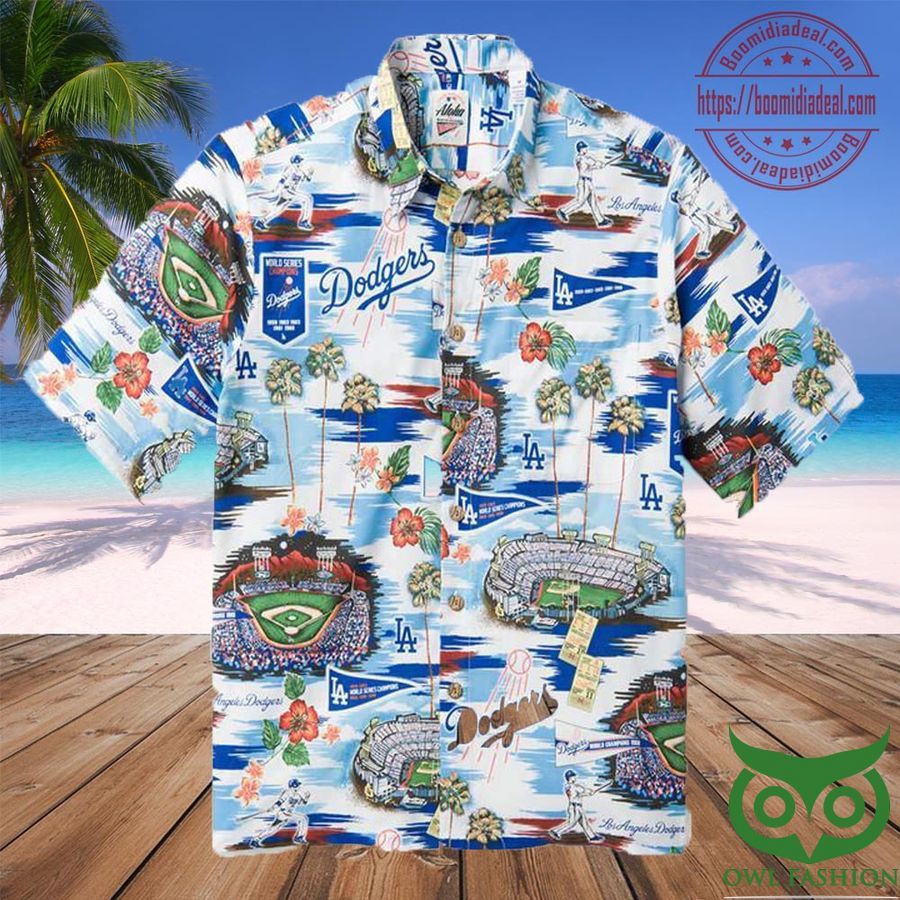 Los Angeles Dodgers MLB Dodgers Stadium Pattern Vintage Style Hawaiian Shirt