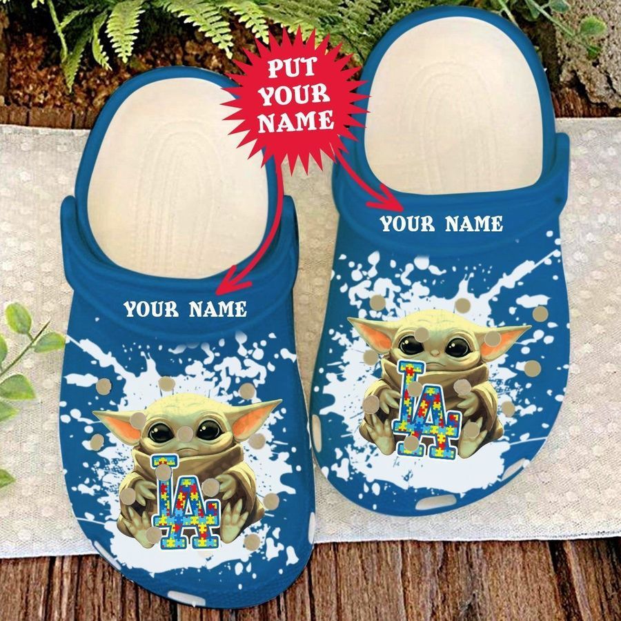 Los Angeles Dodgers Personalisation La Baby Yoda Autism Crocs Clog Shoes