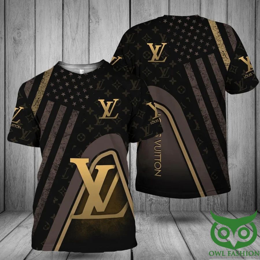 Louis Vuitton with Stars Black Brown US T-Shirt