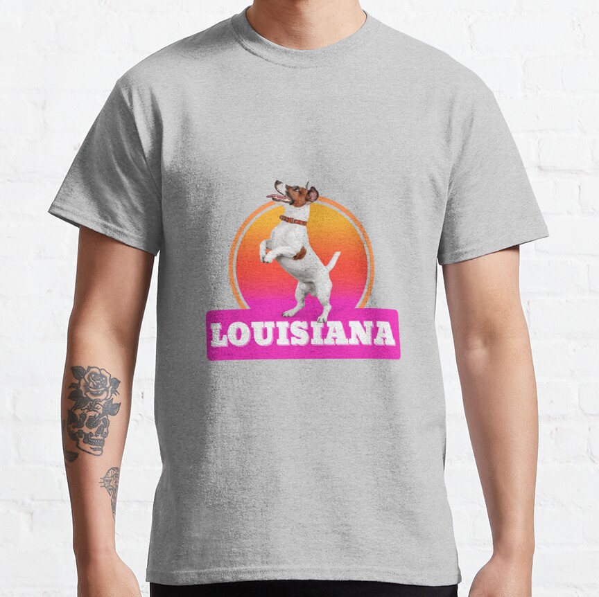 Louisiana state and a jack Russell  Classic T-Shirt