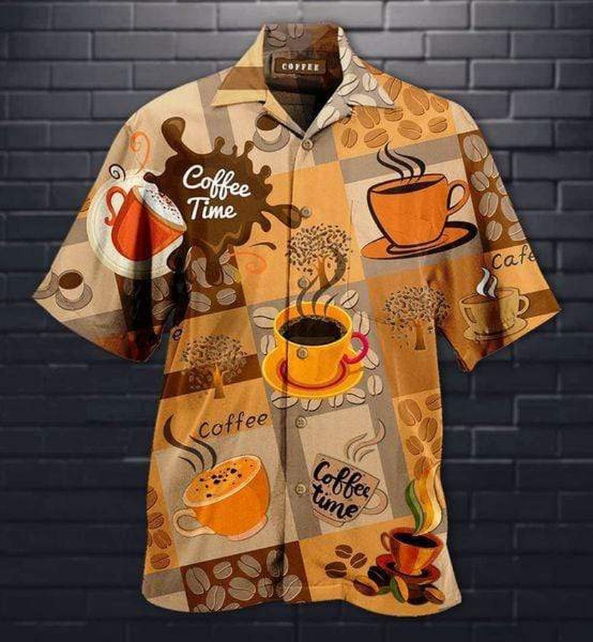 Love Coffee Brown Hawaiian Shirt Pre10028, Hawaiian shirt, beach shorts, One-Piece Swimsuit, Polo shirt, funny shirts, gift shirts, Graphic Tee