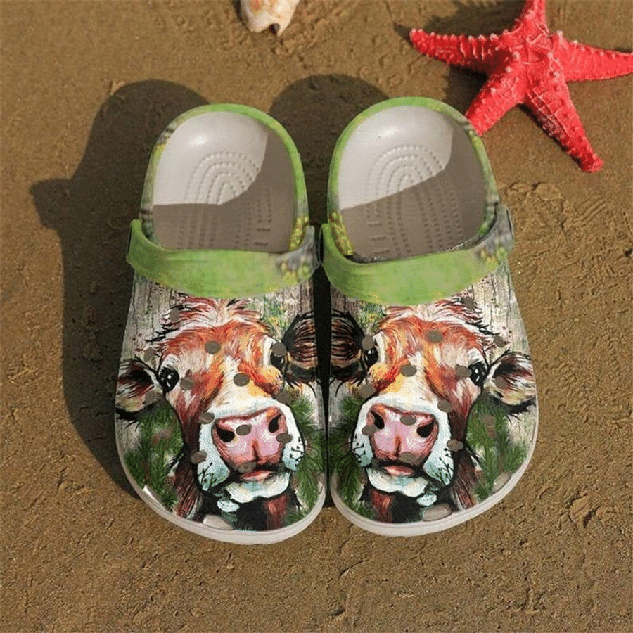 Love Cow Art Crocs Clog Shoes.png