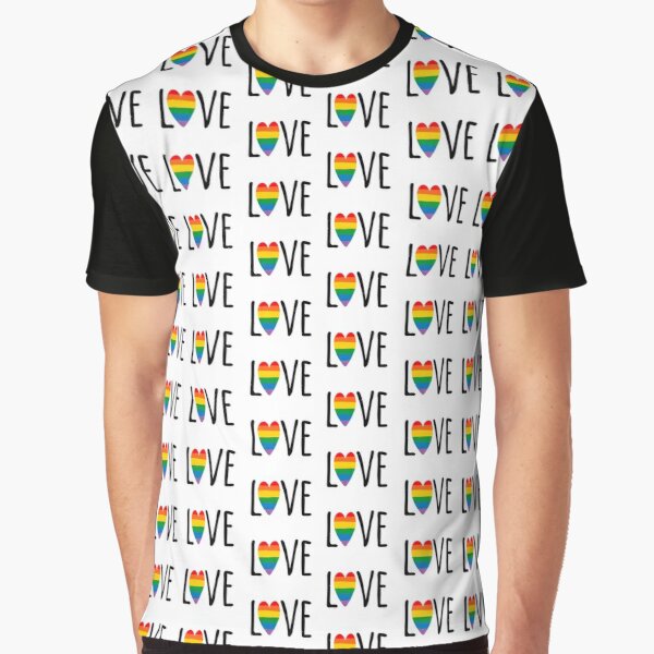 Love Rainbow Heart Graphic T-Shirt