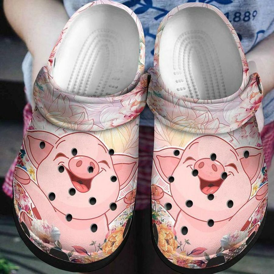 Lovely Pink Pig Personalized 102 Gift For  Lover Rubber Crocs Crocband Clogs, Comfy Footwear