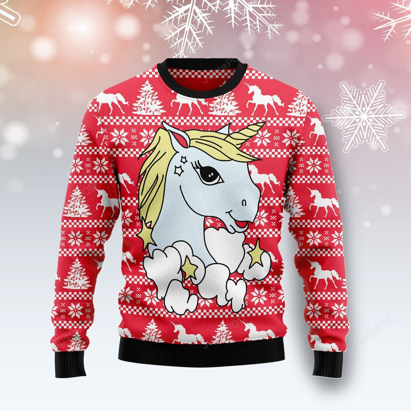 Lovely Unicorn Ugly Christmas Sweater All Over Print Sweatshirt Ugly