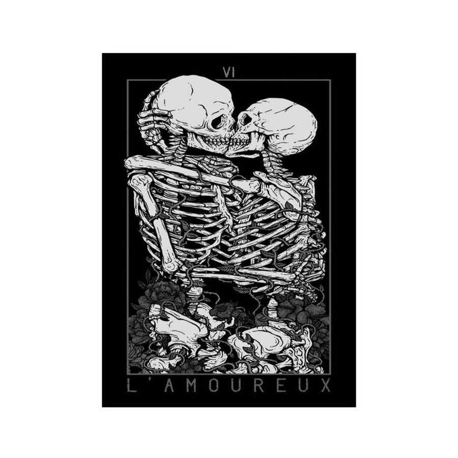lovers tarot card skeleton fans home wall decorate music art canvas poster,no frame