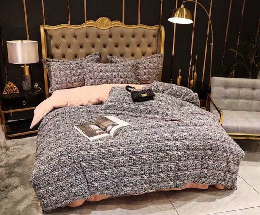 Luxury CN Chanel Type 124 Bedding Sets Duvet Cover Luxury Brand Bedroom Sets