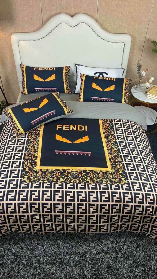 Luxury Fendi Roma Luxury Brand Type 04 Bedding Sets Duvet Cover Bedroom Sets