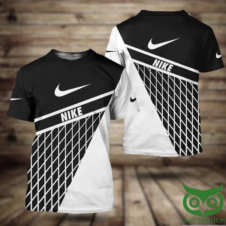Luxury Nike Net Pattern White and Black 3D T-shirt