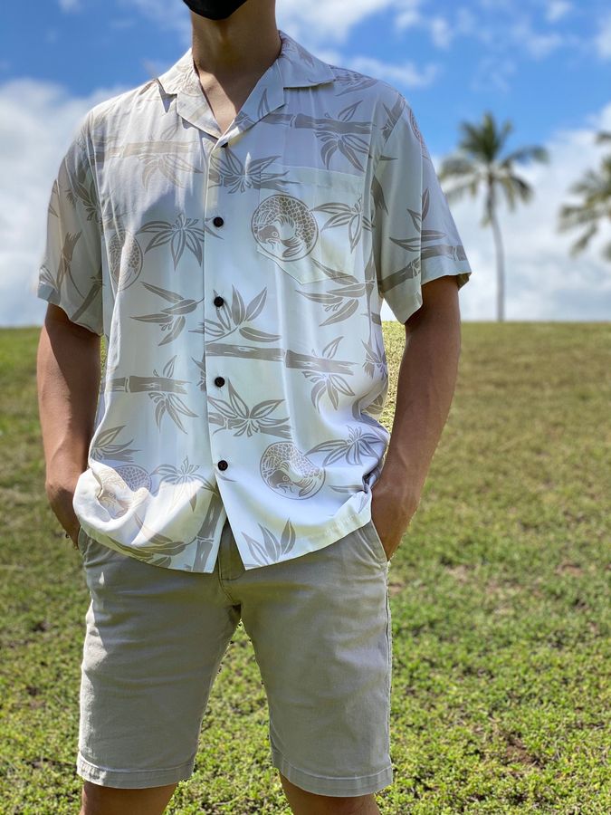 Made in Hawaii-Super Soft Rayon Bamboo and Koi Woody Cocktail Hawaiian Aloha Shirt - 4XL5XL6XL7XL - Beach Shirts