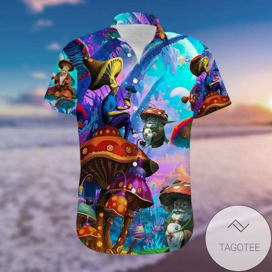 Magic Colorful Mushroom With Old Man Authentic Hawaiian Shirt 2022s H