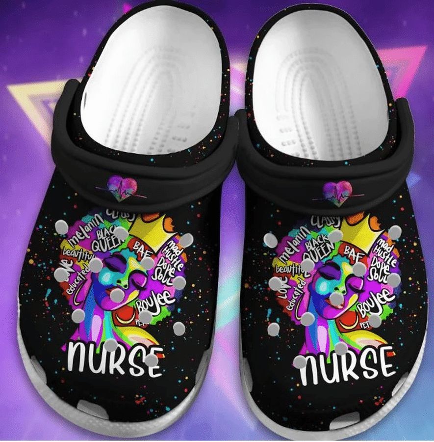 Magical Nurse Black Queen Crocs Shoes - Beautiful Educated Crocs Crocbland Clog Birthday Gift For Woman Girl Daughter Sister Friend