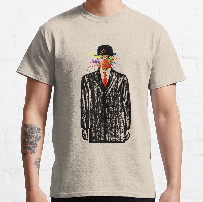 Magritte Splash Colorful Face Classic T-Shirt