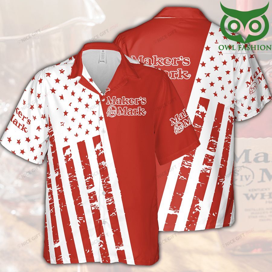 Maker's Mark red American flag Hawaii 3D Shirt