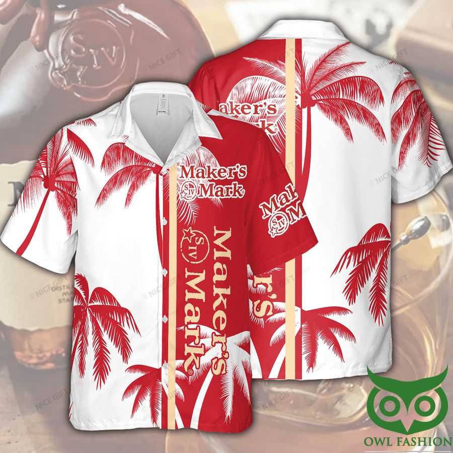 Maker's Mark Red and White Coconut Hawaiian Shirt