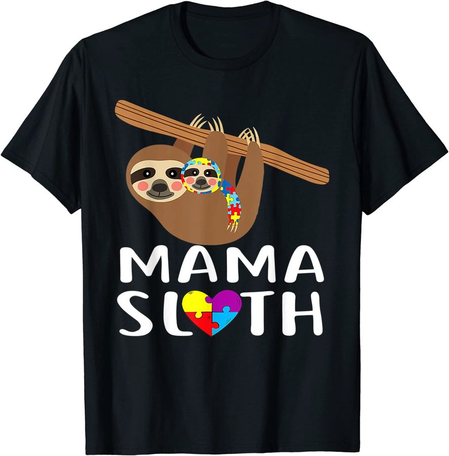 Mama Sloth Autism Awareness Proud Mother Puzzle Sloth Lover