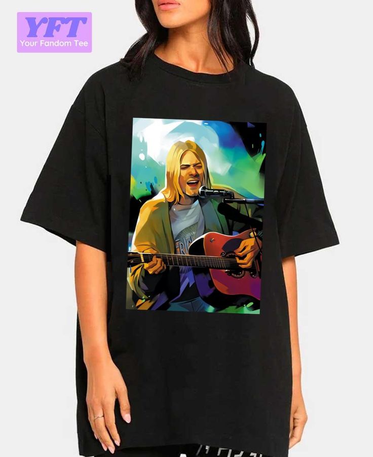 Man And Guitar Kurt Cobain Nirvana Rock Rap Unisex T-Shirt