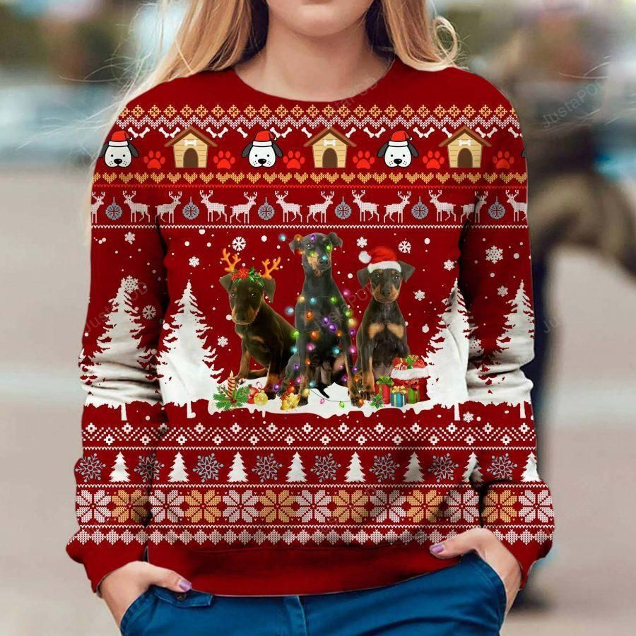 Manchester Terrier Ugly Christmas Sweater All Over Print Sweatshirt Ugly