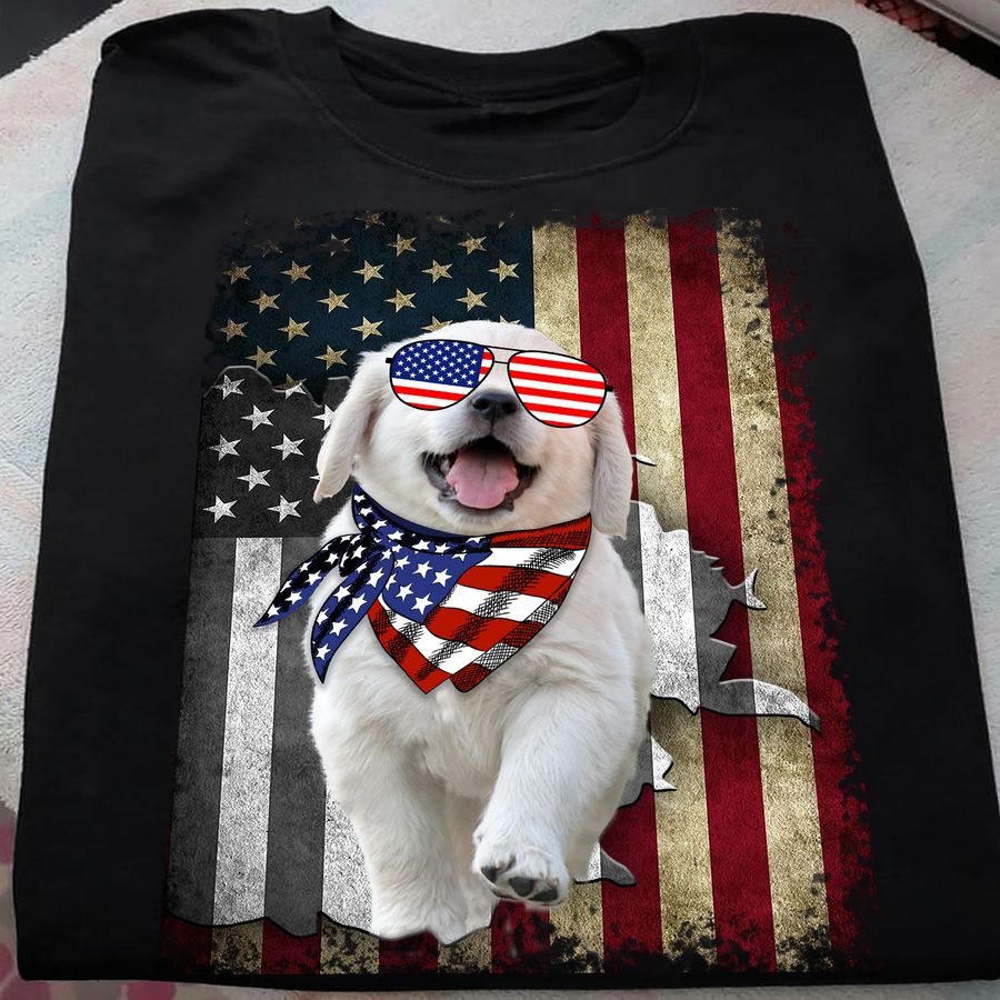 Maremma sheepdog and America flag – dog lover