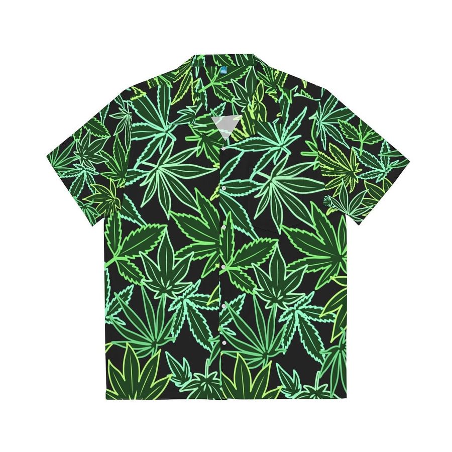 Marijuana Green Men's Hawaiian Shirt (AOP)