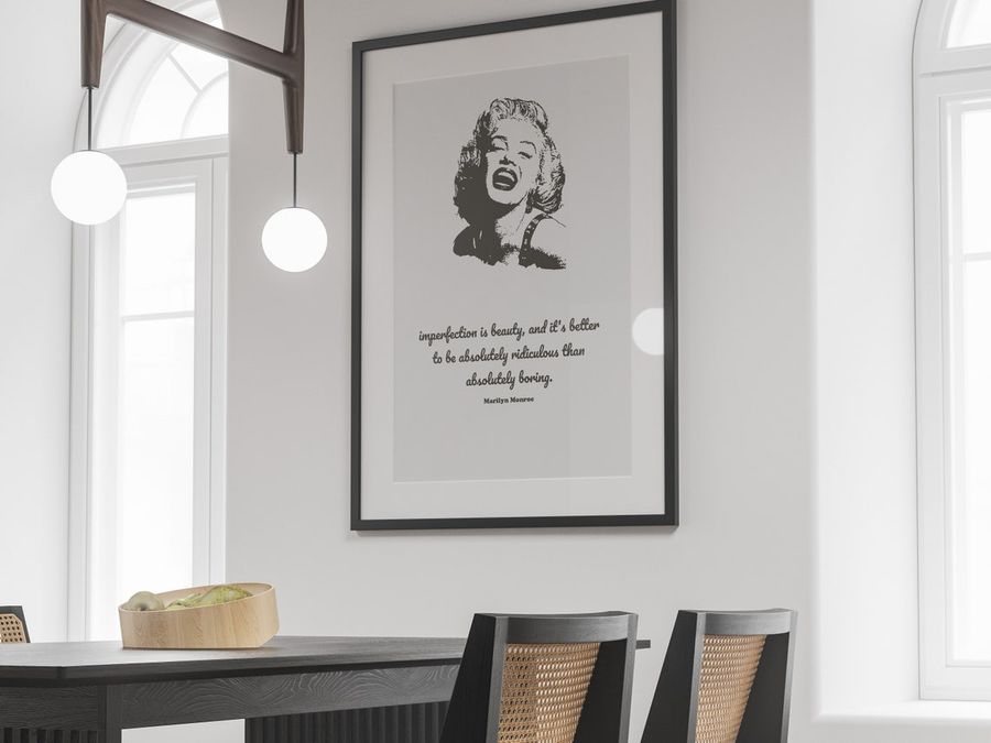 Marilyn Monroe Quote Print, Black And White, Home Office Wall Art, Marilyn Monroe Art, Inspirational Quote, Art Prints, Feminist Poster