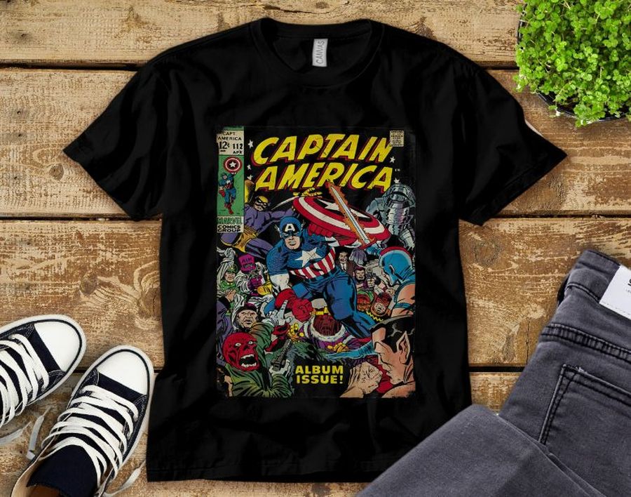 Marvel Captain America Avengers Comic Cover Graphic Unisex Tee Adult T-Shirt