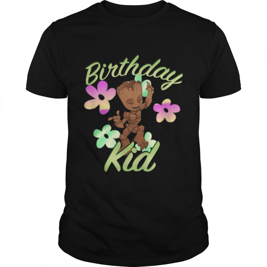 Marvel Groot Birthday Kid Floral Dance T-Shirt B0B59ZS6XB
