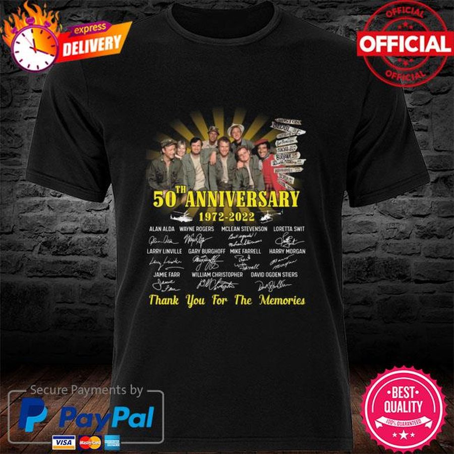 MASH 50th anniversary 1972 2022 thank you for the memories signatures shirt